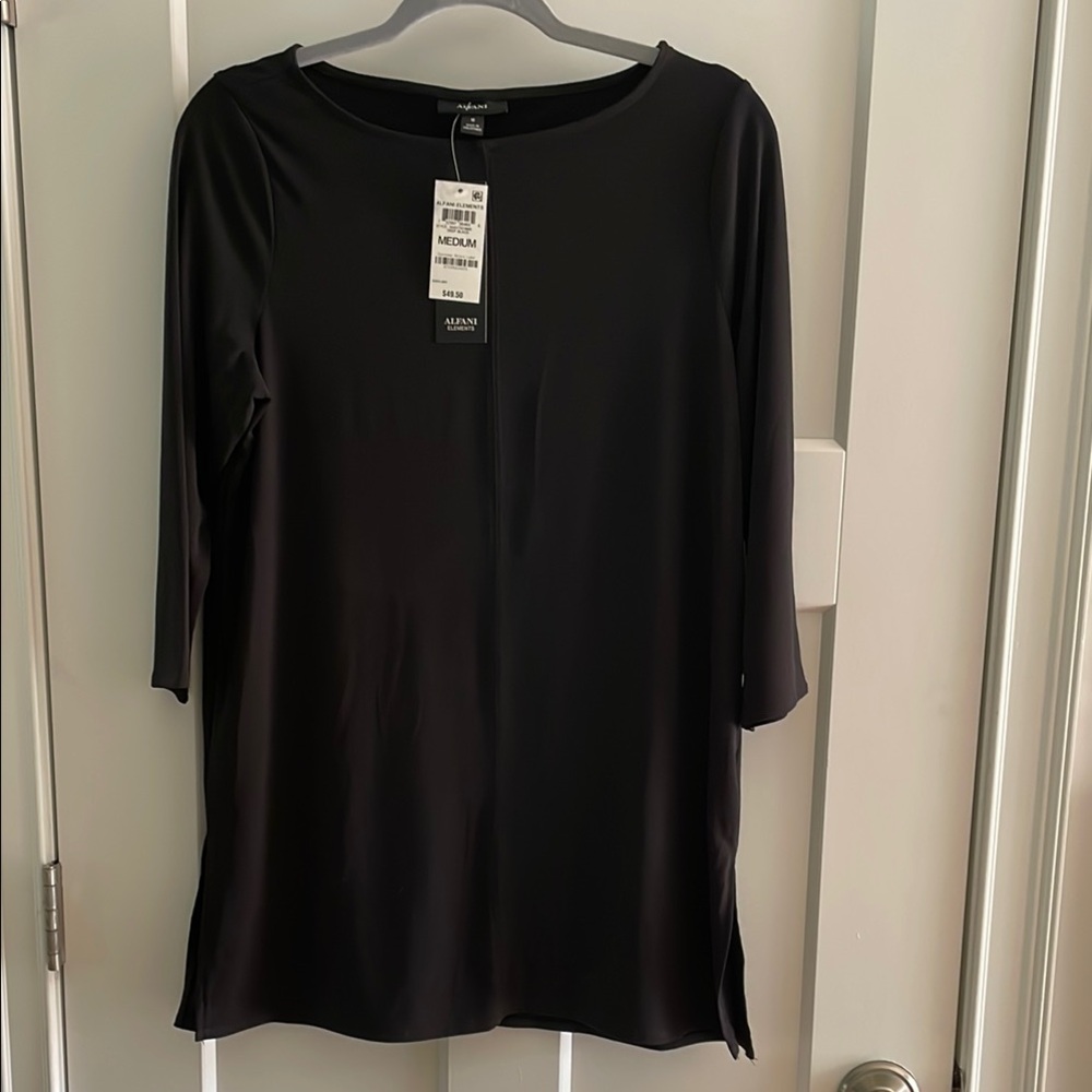 Alfani black tunic top